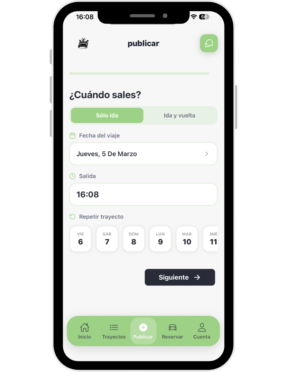 Publica tus trayectos